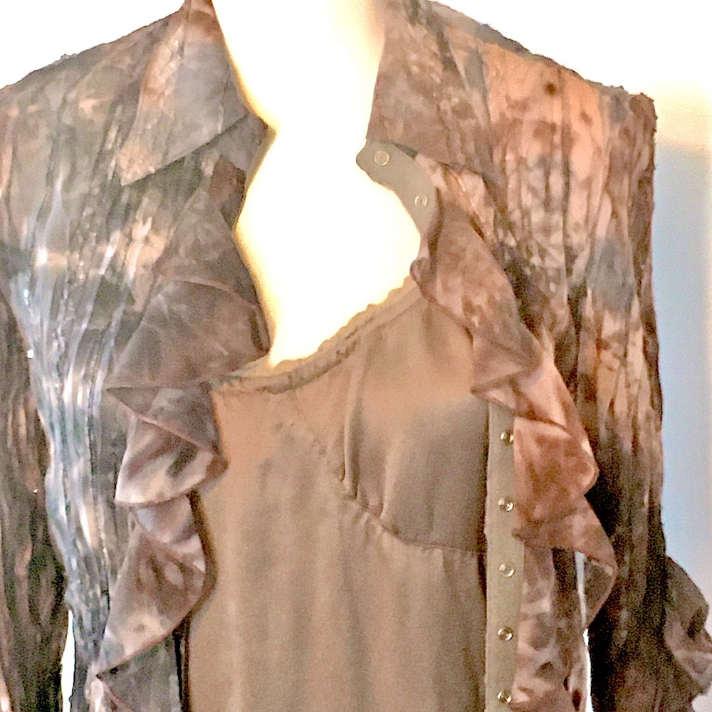 Cashmere olive drab slip dress with jacket